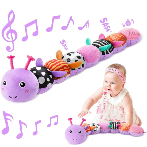 Miniatura 10 de Sumobaby juguetes musicales de peluche para bebés de 0-3-6-12 meses, juguetes multisensoriales con crujido y sonajeros, juguetes para tiempo boca