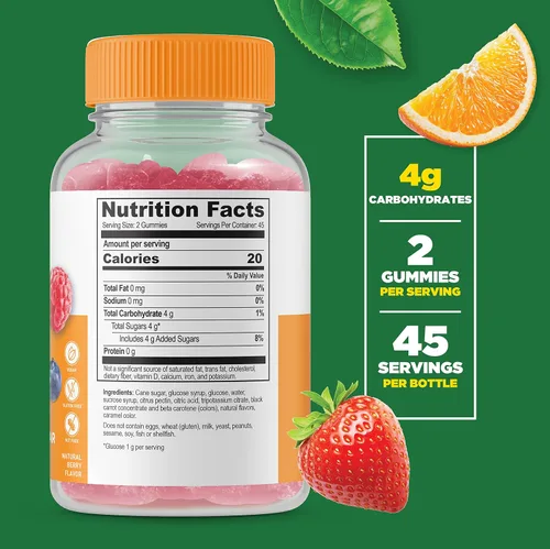Miniatura 2 de Gomitas de Glucosa Lifeable - Gomitas de Sabor Natural de Gran Gusto - Sin Gluten y Sin OMG - Masticables - para Adultos y Niños - 90 Gomitas