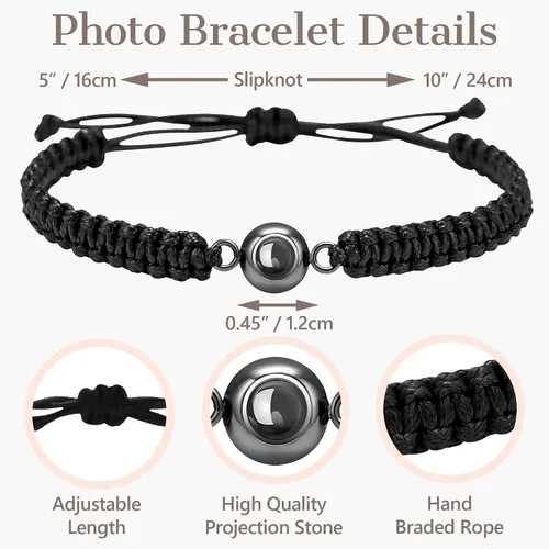 Miniatura 27 de Pulseras personalizadas con fotos, pulsera con imagen en el interior, pulseras para parejas, foto personalizada, regalos de cumpleaños