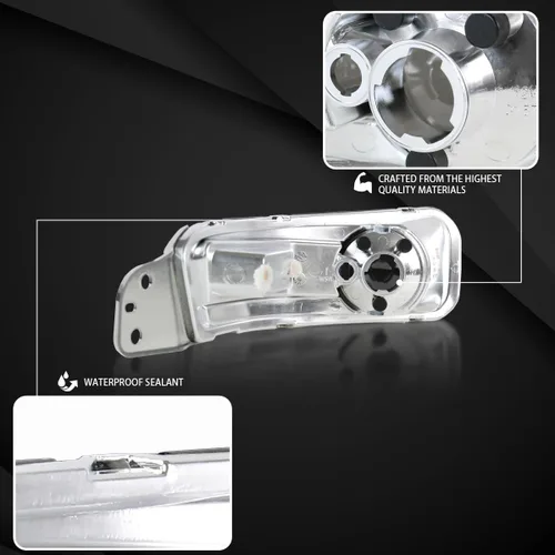 Miniatura 4 de Autozensation Compatible con Ford Mustang Gt V6 L+R 2005-2009, carcasa negra, luces de parachoques de lente transparente