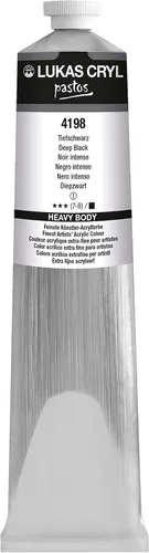 Lukas Cryl Liquid - Pintura acrílica de cuerpo suave para vertido, pintura acrílica profesional de baja viscosidad, negro profundo, 6.8 fl oz