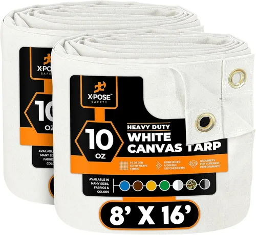 Miniatura 117 de Xpose Safety Lona de Lona - Lonas de Lona Verde de 10oz Resistentes al Agua con Ojales de Latón - Lona Multiusos para Exteriores para Campamento
