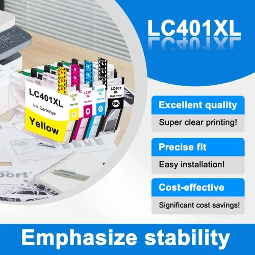Miniatura 4 de LC401XL LC401 - Cartuchos de tinta compatibles (4 unidades, negro/cian/magenta/amarillo) cartuchos de tinta compatibles para Brother 401XL LC 401