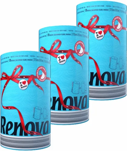 Miniatura 17 de Renova - Juego de rollos de toallas de papel, 2 rollos, 2 capas, 120 hojas altamente absorbentes, eleva tu imagen con estilo profesional y Azul