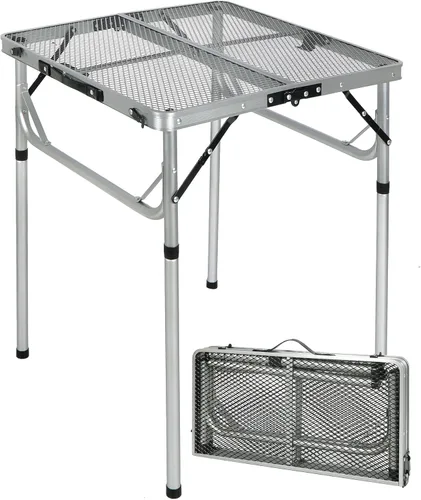 Miniatura 13 de RedSwing Mesa plegable para parrilla, mesa de aluminio ligera de altura ajustable con escritorio de malla y bolsa de malla para acampar al aire Negro