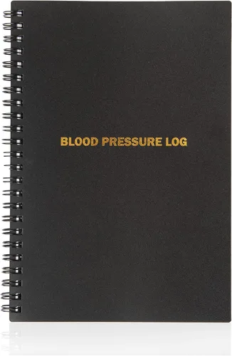 Miru Cuaderno de registro de presión arterial A5 con tapa dura, cuaderno de presión arterial encuadernado en espiral, registro y monitoreo diario de
