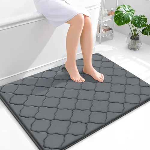 Miniatura 205 de OLANLY Alfombra de Baño de Espuma Viscoelástica de 24 x 16 pulgadas, Ultra Suave y Absorbente, Alfombras de Baño Antideslizantes, Cómodas, Lavables