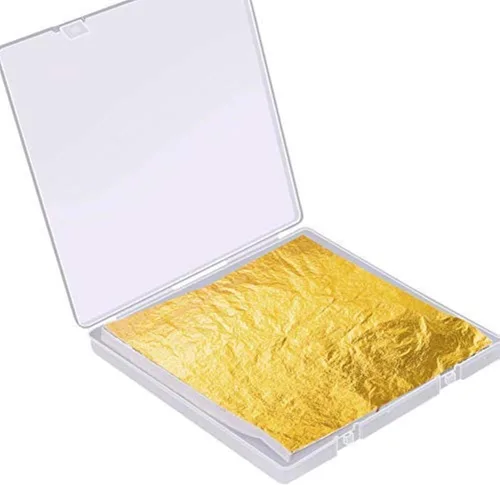 Hoja de Pan de Oro para Resina, Paxcoo 300 Hojas Copos de Oro para Resina Lámina de Uñas para Resina Fabricación de Joyas Slime, Arte de Uñas, Dorado