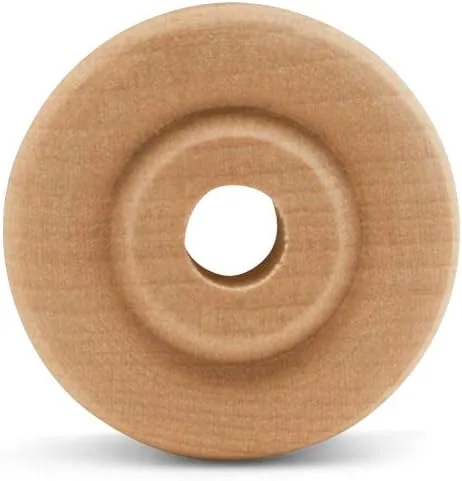Miniatura 2 de Mini ruedas de madera clásicas, ideales para manualidades, 7/8 pulgadas de diámetro, 1/4 pulgadas de grosor, agujero de 3/16 pulgadas, paquete de 50