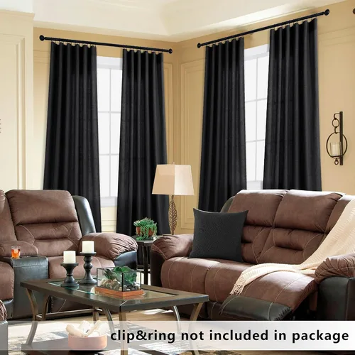 Miniatura 46 de KOUFALL Juego de 2 cortinas de puerta francesa, cortinas de lino para puerta/ventana, cortina transparente boho para cristal lateral delantero