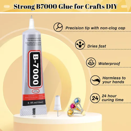Miniatura 5 de B7000 - Kit de pegamento con aplicador de diamantes de imitación, pegamento transparente B-7000 con punta de precisión, bolígrafos punteados 4