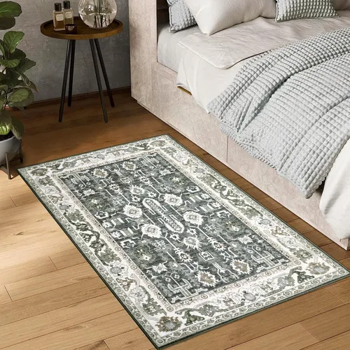 Miniatura 15 de FairOnly Alfombra bohemia lavable de 2 x 6 pies, estilo vintage, envejecida, tribal, antideslizante, no desprende pelusa, suave, plegable, alfombra