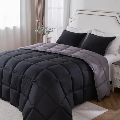 Miniatura 7 de KASENTEX - Juego de edredón individual/individual XL, reversible de doble color, plumón de ganso alternativo, ultrasuave, liviano, lavable a
