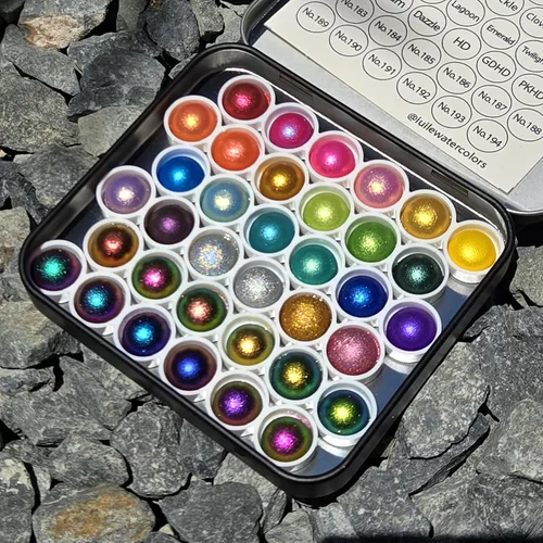 Miniatura 4 de IUILE Pinturas de acuarela hechas a mano - Juego de lata pequeña de gota mágica Vol. 2 (36 colores)