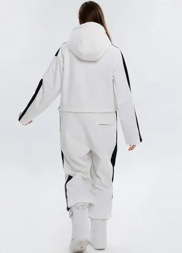 Miniatura 5 de ALSOGO Traje de esquí de una pieza para mujer impermeable aislado con cinturón desmontable para deportes de nieve