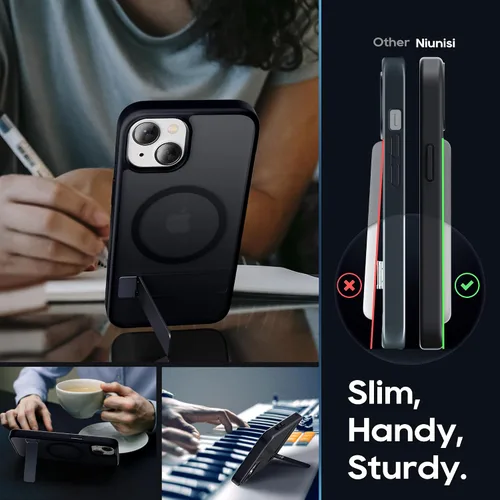 Miniatura 4 de Magsafe - Funda magnética para iPhone 13 de 6.1 pulgadas, soporte delgado con protector de pantalla compatible con Magsafe a prueba de golpes, Negro