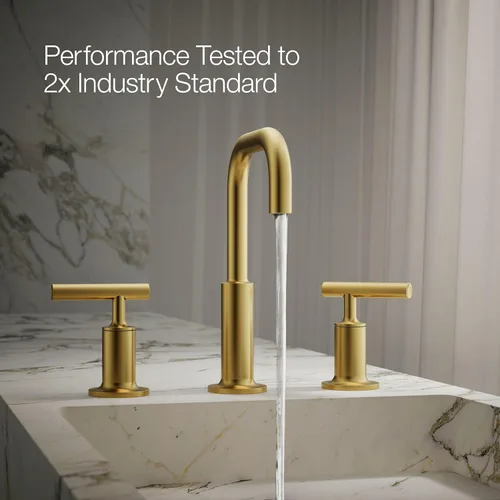 Miniatura 12 de Kohler 14406-4-2MB Purist® Grifo generalizado para lavabo de baño con manijas de palanca, 1.2 gpm, latón cepillado vibrante moderno