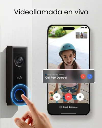 Miniatura 6 de eufy Security Cámara de Timbre de Video C30, Alimentada por Batería, 2K FHD, Vista Ultra Amplia de 165°, Instalación Fácil, Videollamada en Vivo