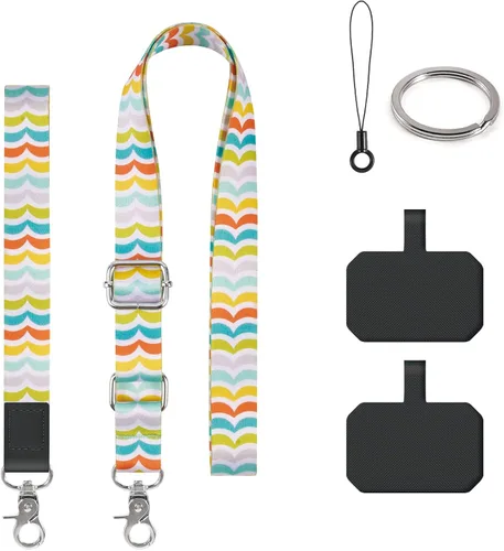 Miniatura 10 de Cordón para teléfono celular, correa cruzada para teléfono, correa de muñeca, cordones para llaves, correas de hombro ajustables universales