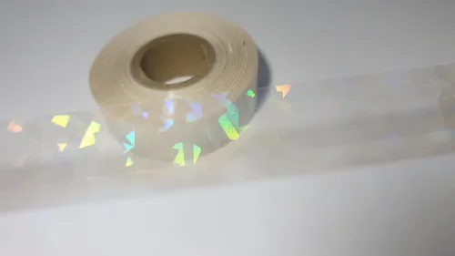 Miniatura 5 de Cinta reflectante decorativa holográfica transparente Washi de vidrio roto de 3/4 pulgadas x 40 pies (1)