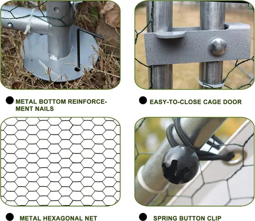 Miniatura 4 de Jaula grande de metal para gallinero, gallinero galvanizado, jaula de gallina de alambre galvanizado, jaulas de conejos con cubierta impermeable