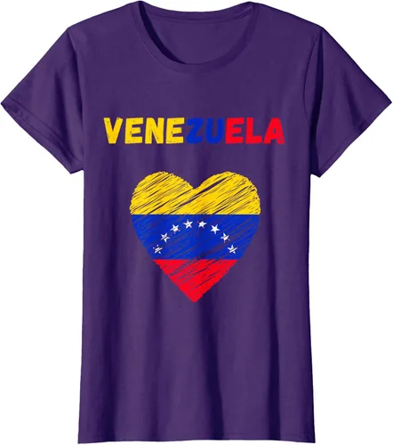 Miniatura 13 de Camiseta con la bandera venezolana con corazón de Venezuela, Negro
