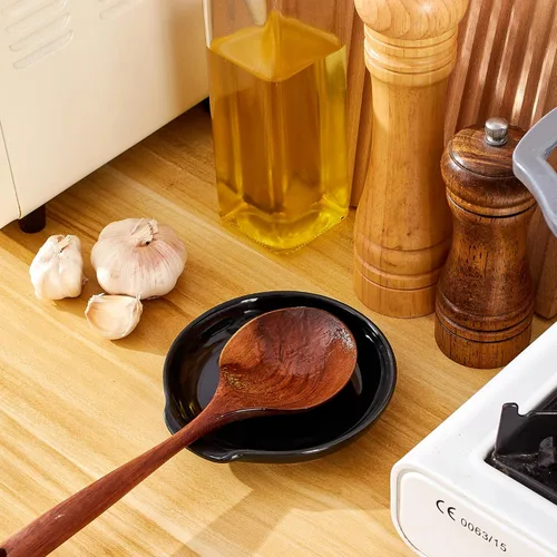 Miniatura 5 de Soporte de cuchara de cerámica para la parte superior de la estufa, soporte grande para utensilios de cocina para encimera de cocina, espátula