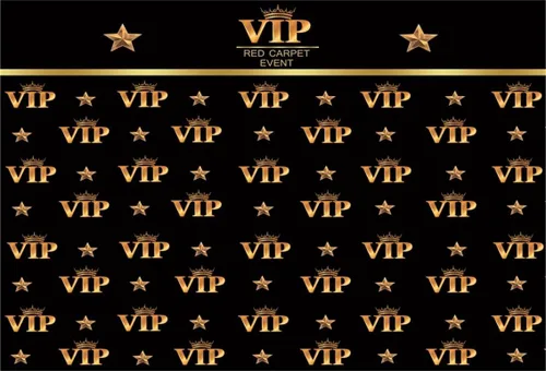 AOFOTO Telón de fondo VIP de 5 x 3 pies, alfombra roja, decoraciones de fiesta, fondos de fotografía, fondo de película negro y dorado, fondo de