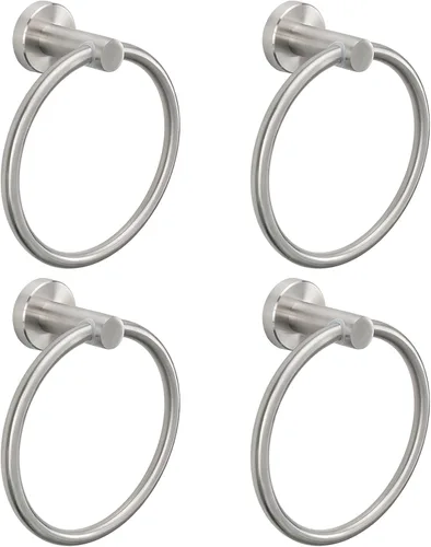 Miniatura 19 de NearMoon Anillo de Toalla de Baño, Accesorios de Ferretería de Baño - Soporte de Toalla de Mano de Acero Inoxidable Engrosado para Baño, Colgador