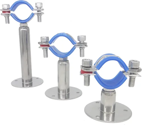 Miniatura 7 de Soporte de abrazadera de tubería ajustable de acero inoxidable - Soporte de montaje en pared/techo para tubería de 1-1/2 pulgadas, soportes