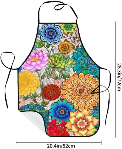Miniatura 6 de Delantales para mujeres y hombres, delantales de chef con bolsillos para decoración de cocina, barbacoa, cocción, hornear a la parrilla