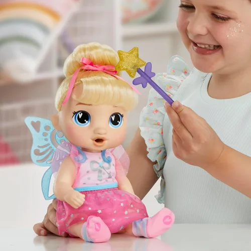 Miniatura 7 de Muñeca Baby Alive Fairy Fashions Harper Hugs con ropa y accesorios, pelo rubio, 11 pulgadas, juguetes para niños, a partir de 3 años