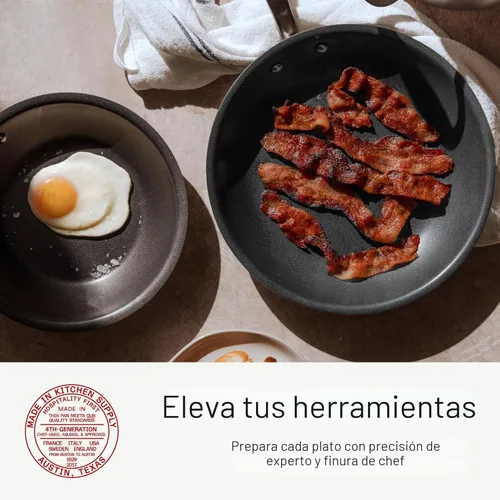 Miniatura 4 de Made In Cookware - Juego de sartenes antiadherentes ProCoat de 3 piezas (incluye 8", 10", 12") - Acero inoxidable revestido de 5 capas - Utensilios