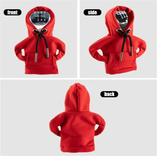 Miniatura 5 de PSLER Sudadera con capucha elegante y linda para coche, pomo de palanca de cambios, cubierta de pomo de palanca de cambios, sudadera con capucha