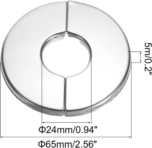 Miniatura 2 de uxcell Brida dividida de pared, placa redonda de escudo de acero inoxidable 304 de 0.866 in para tubo de diámetro de 0.866 in