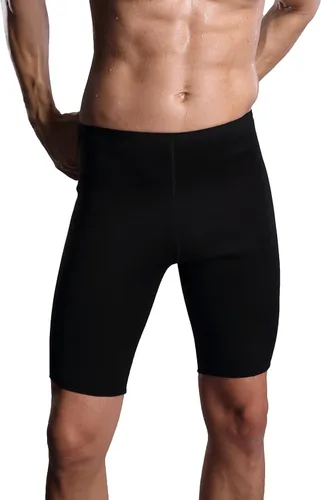 Miniatura 6 de Ausom Pantalones cortos térmicos para hombre, de cintura alta, sudatorios, quemar grasa, para moldear el cuerpo y perder