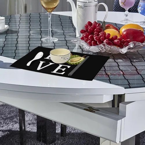 Miniatura 4 de I Love Durian Placemats Set of 6 Resistant Table Mats Washable Place Mats for Dinner Party Table Decoration