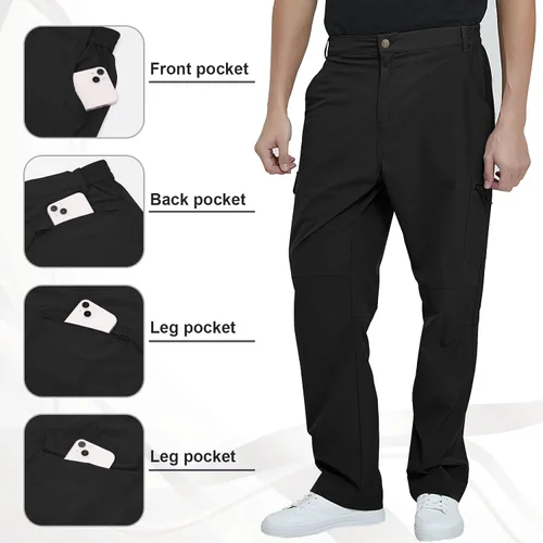 Miniatura 3 de MEETYOO Pantalones cargo de senderismo para hombre, impermeables, tácticos, ligeros, elásticos, para acampar