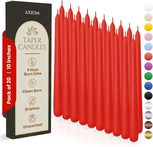 Miniatura 36 de Axiom Candles - Velas cónicas de 10 pulgadas sin goteo - Velas altas sin perfume y sin humo - 9 horas de combustión - Velas cónicas para el hogar