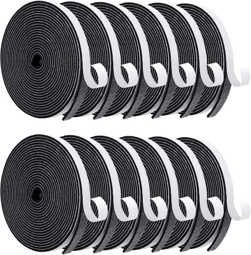 Miniatura 16 de MAGZO Burlete para puerta, 1 pulgada de ancho x 1/16 pulgadas de grosor, cinta adhesiva de espuma insonorizada para ventanas, 1 rollo total de 33