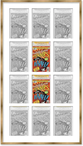 Miniatura 58 de Marco negro para cómics graduados Marco completo de cómics con paspartú de conservación negro y acrílico de grado UV Hecho para exhibir (6)
