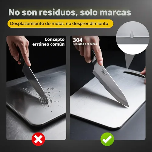 Miniatura 8 de URMONA 3 tablas de cortar de acero inoxidable 304 para cocina, sin manchas ni olor, bordes sin rebabas, apta para lavavajillas, tabla de cortar