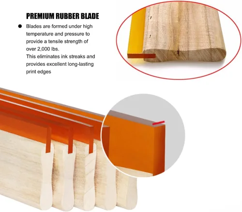 Miniatura 6 de Raspador de aceite de madera de goma para impresión de pantalla de seda de impresión manual 75 durómetro 6.3inch