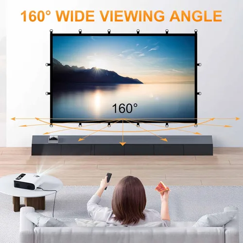 Miniatura 2 de Pantalla de proyector para exteriores de 120 pulgadas, pantalla de película lavable con respaldo negro, pantalla de proyección plegable sin