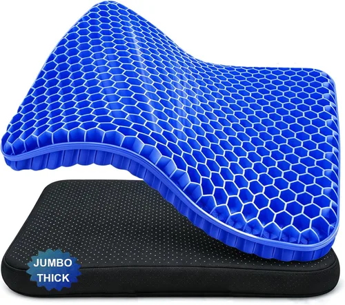 Miniatura 9 de Cojín de asiento de gel, cojín de gel de huevo doble grueso para aliviar el dolor de presión, cojín transpirable para silla de ruedas para asiento