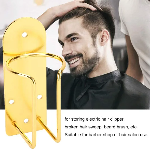 Miniatura 5 de Soporte para cortapelos para barberos montado en la pared, estación de peluquería eléctrica, estante organizador de almacenamiento, soporte de acero