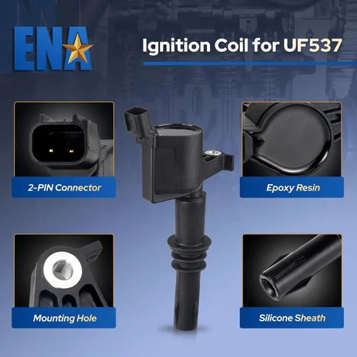 Miniatura 7 de ENA - Juego de 8 bujías de platino y 8 bobinas de encendido compatibles con Ford F150, F-150 Expedition, F-250 Super Duty, F-350 Super Duty 8