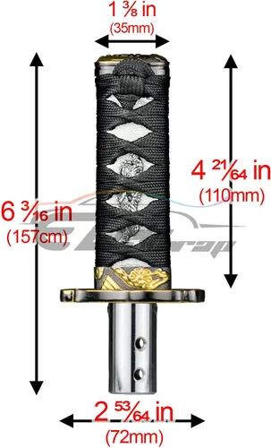 Miniatura 4 de EZAUTOWRAP Espada Samurai 5.9 pulgadas., 10cm, Negro Blanco