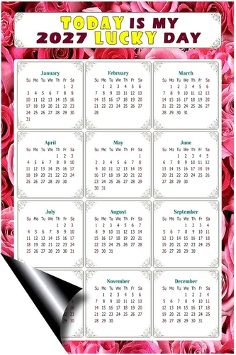 Miniatura 2 de Calendario magnético 2024 – Imanes del calendario – Today is my Lucky Day – Resistente a la decoloración, desgarros y agua – Temático 028 (7 x 10.5)