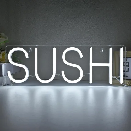 Miniatura 4 de SYLHOME Letrero de luz de neón LED de sushi, letrero de luz de negocios para colgar en la pared, ventanas, decoración de restaurante, pancarta
